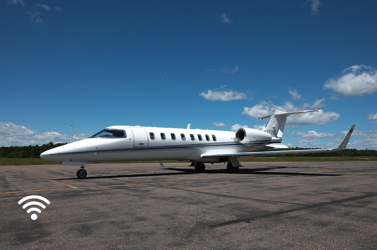 Image of the IAC Learjet 45 on Tarmac.